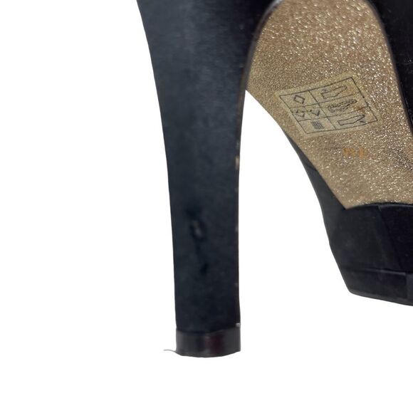 Nine West Shoes Avara2 Satin Heel Dress Pump Peep Toe Women's 7 Platform Glitter - Picture 10 of 10